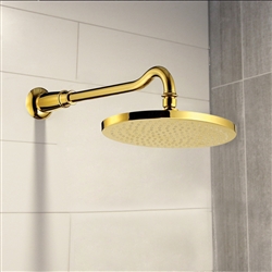 Fontana 12" Gold Round Rain/Square Shower Head (Solid Brass)
